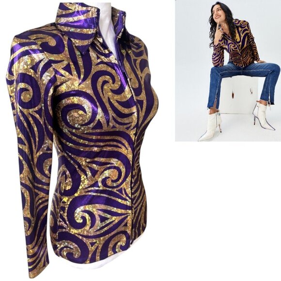 VINTAGE Y2K RARE EQUESTRIAN HOBBY HORSE WESTERN IRRIDESCEN JACKET X SMALL EUC #4 - Picture 3 of 4